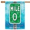 Toland Home Garden Green and White Mile Marker Zero Outdoor House Flag 40" x 28"